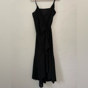 Slip Wrap Dress in Black